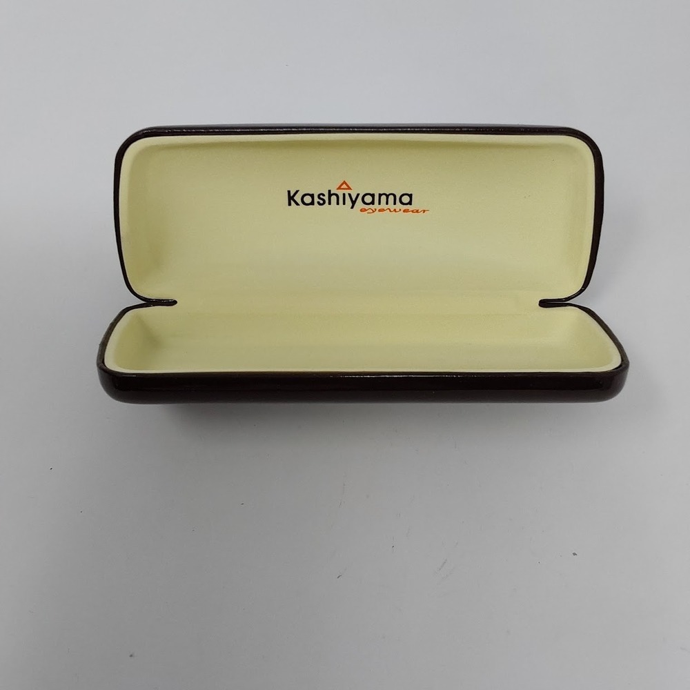 Kashiyama Eyewear Hard Case Brown Clamshell Vintage Glasses Protective Cover
